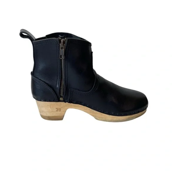 No. 6 black leather clog ankle boots - Picture 8 of 14